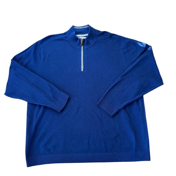 Tommy Bahama IslandZone Palm Pro Half Zip Pullover Sweater 3XLT Royal Blue - Picture 1 of 5